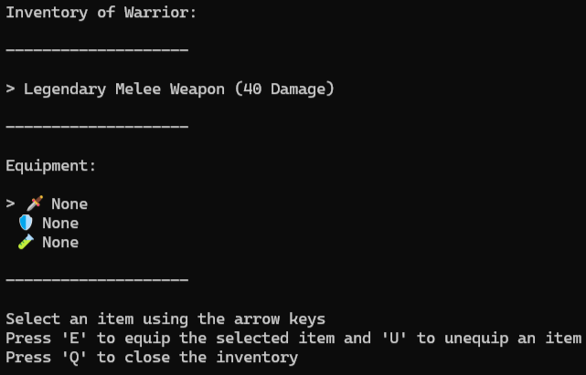 FantasyRPG Inventory